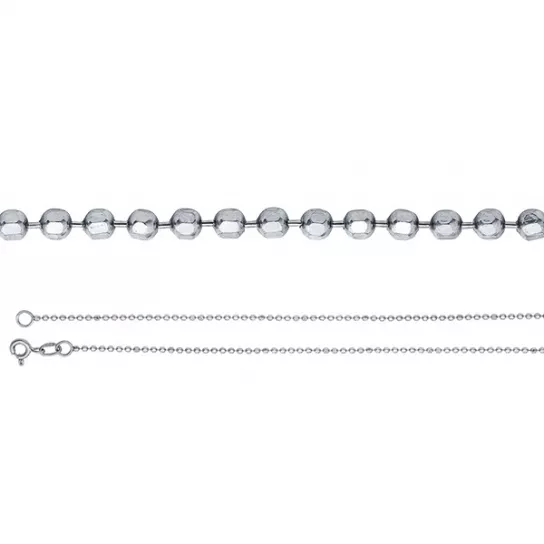 Серебряная цепочка 925 на шею, плетение бельцер, длина 40 см