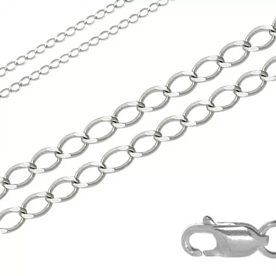 Серебряная цепочка 925 на шею, плетение ромб, длина 50 см