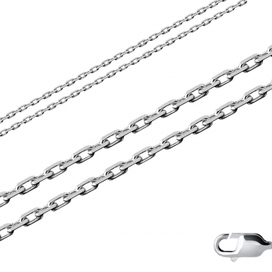 Серебряная цепочка 925 на шею, плетение якорное, длина 45 см