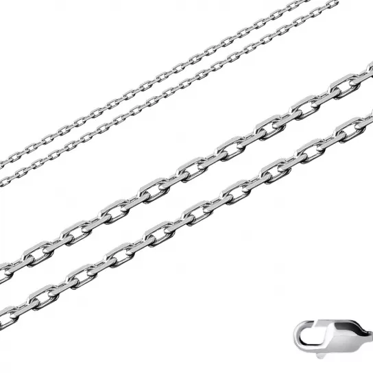 Серебряная цепочка 925 на шею, плетение якорное, длина 40 см