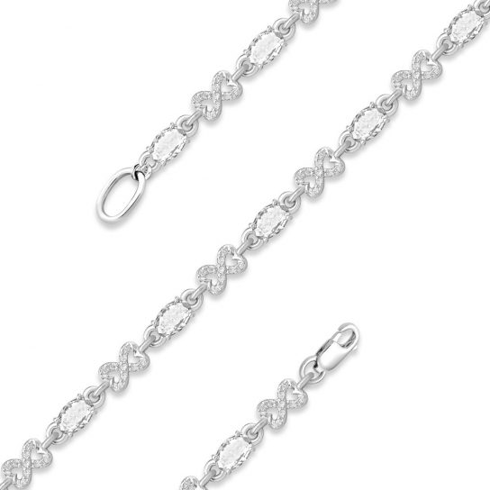 Серебряный браслет 925, плетение фигурное, длина 18 см
