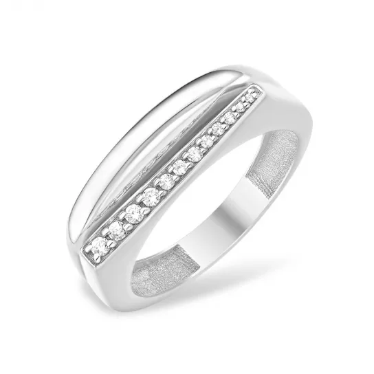 Серебряное кольцо 925, женское, с фианитом, размер 18.5