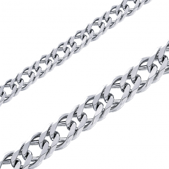Серебряная цепочка 925 на шею, плетение двойной ромб, длина 50 см