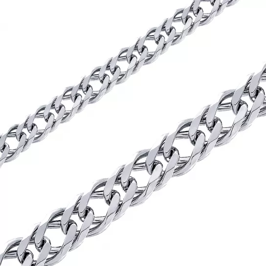 Серебряная цепочка 925 на шею, плетение двойной ромб, длина 60 см