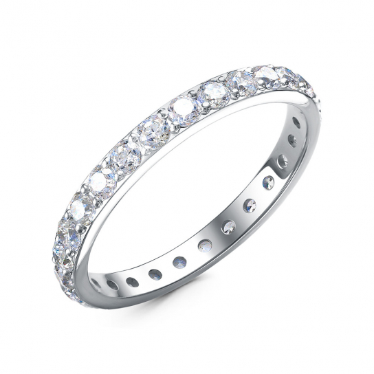 Серебряное кольцо 925, женское, с фианитом, размер 18