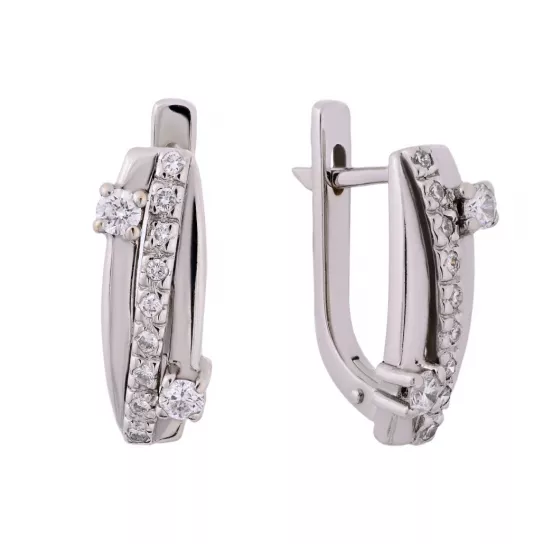 Золотые серьги 585, женские, с бриллиантом