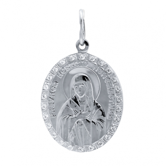 Серебряная подвеска 925, женская, с фианитом