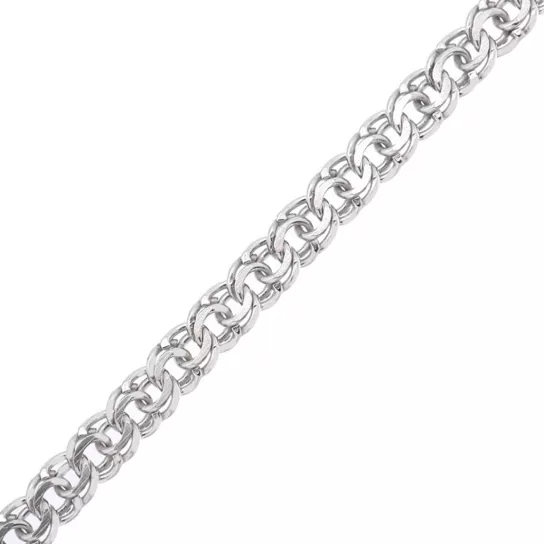 Серебряная цепочка 925 на шею, плетение бисмарк, длина 65 см