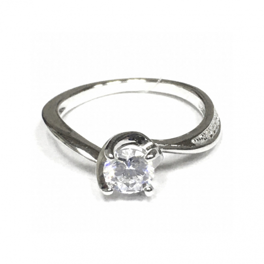 Серебряное кольцо 925, женское, с фианитом, размер 18