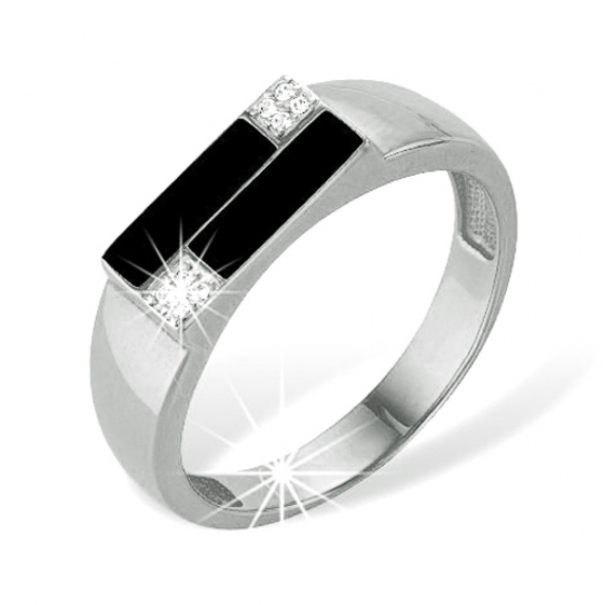 Серебряное кольцо 925, женское, с эмалью и фианитом, размер 20