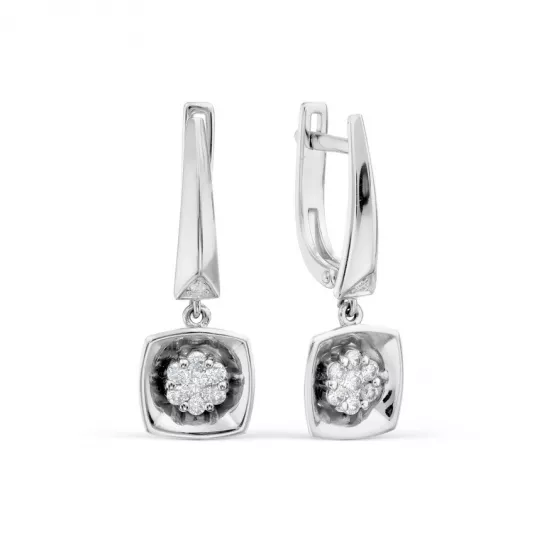 Золотые серьги 585, женские, с бриллиантом